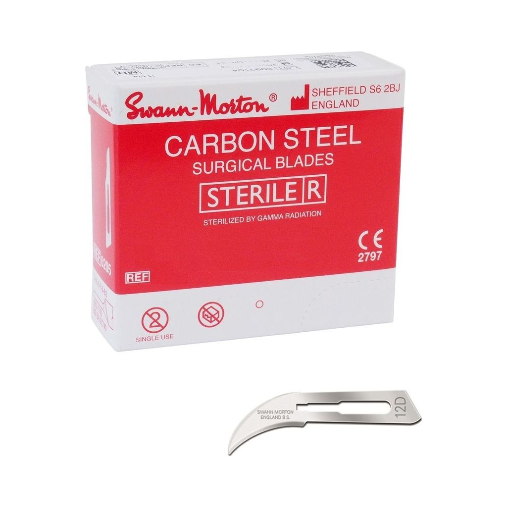 Swann Morton Skalpellklingen 12D, steril, 100 Stück