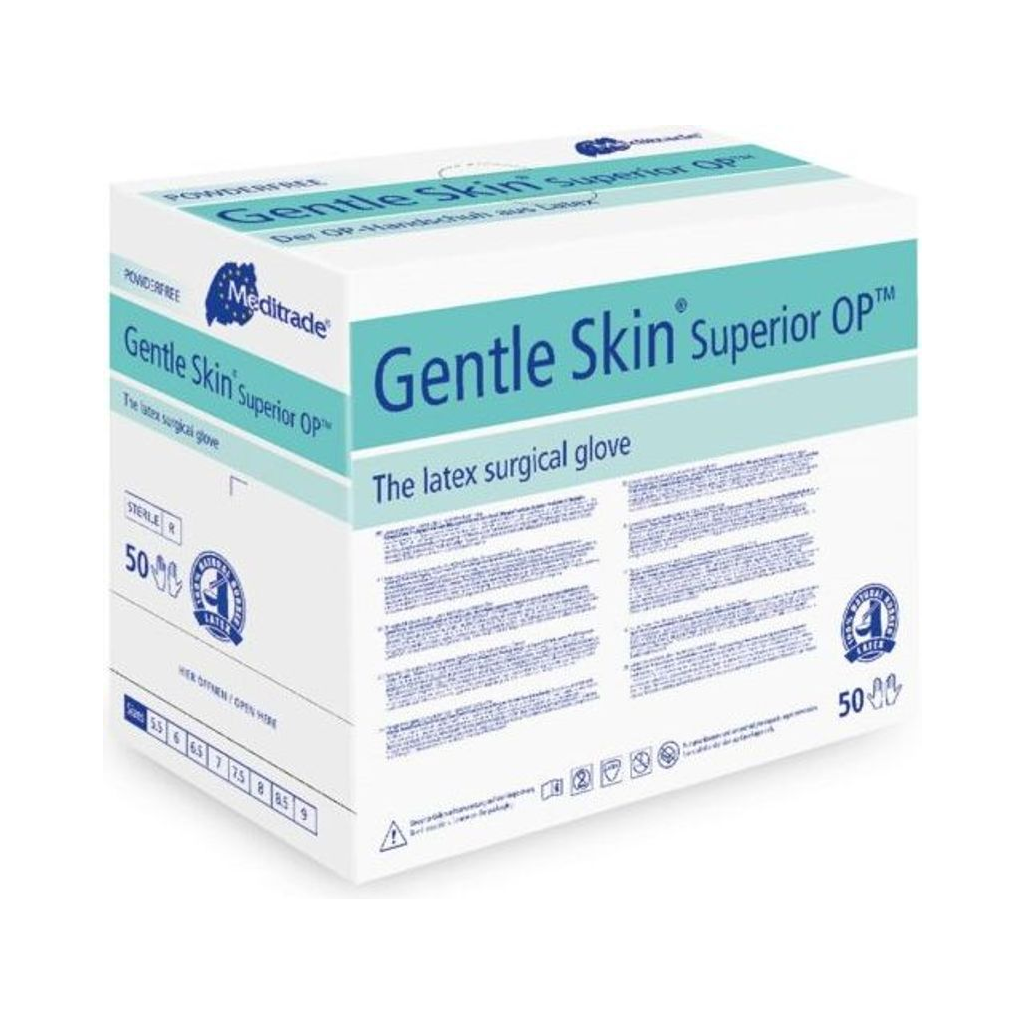 Gentle Skin Superior OP, OP-Handschuh aus Latex, puderfrei, steril, Gr. 7